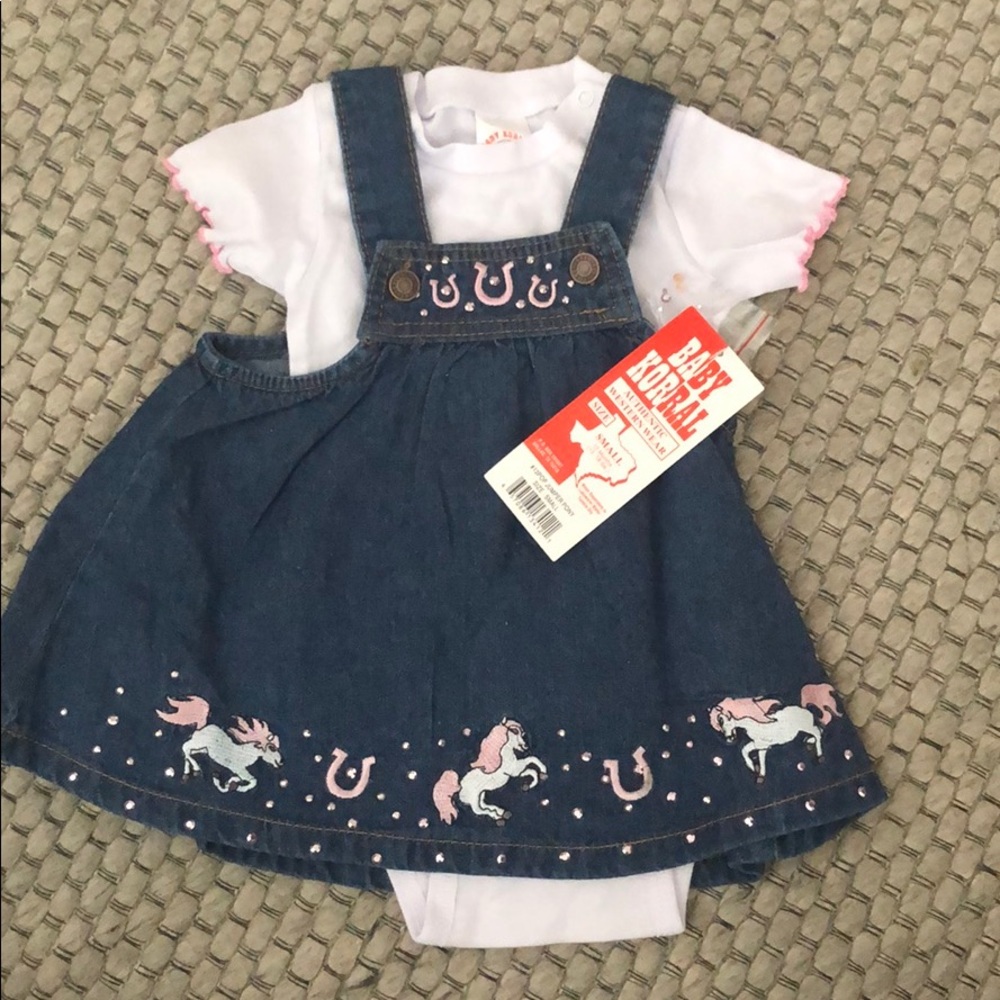 NWT pony denim dress set.